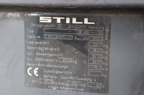 Heftruck Still R 60-35 Elektrisch 3500kg 3.8m 2003 R 60-35 2003 2 Forklift image 11