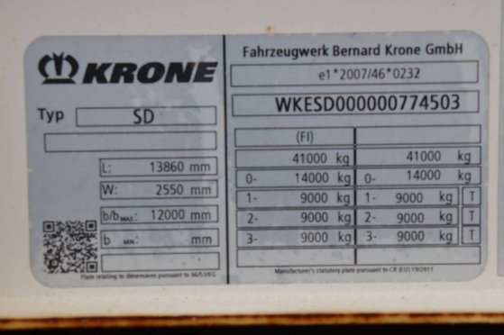 Krone SD 2017 curtain-sided semi-trailer 9357 2017 2 image 11