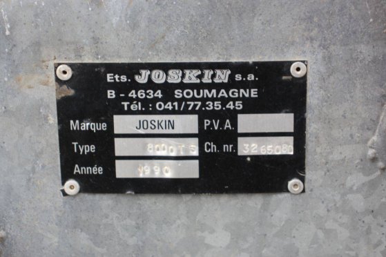 Joskin 8000TS Manure Tank 1990 Joskin 8000TS 1990 2 image 11