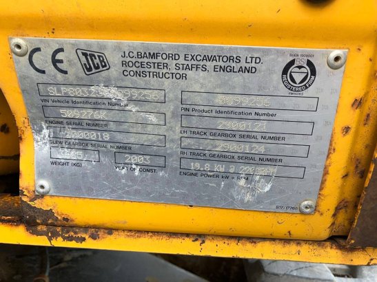Crawler excavator JCB 8032 Diesel 19.8kW 2003 8032 2003 2 Crawler Excavators image 11