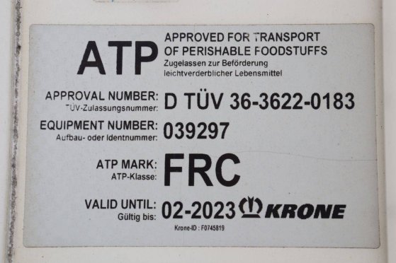 Reefer Semi-trailer Krone SD 39000kg 2017 9357 2017 2 Refrigerated semi trailers image 11