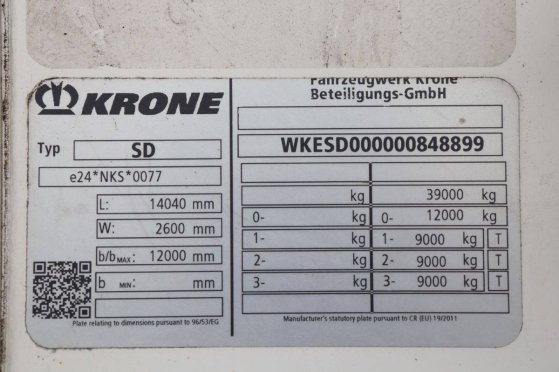 Reefer Semi-trailer Krone SD 39000kg 2018 9357 2018 2 Refrigerated semi trailers image 11