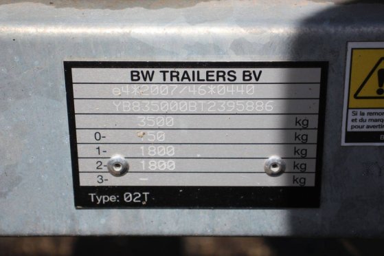BW Trailers 02T 3500kg 3955x1800mm New Chassis trailer BW Trailers 02T 1 image 11