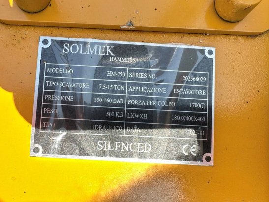 Hydraulic Hammer Solmek HM-750 2025 HM-750 2025 2 image 11