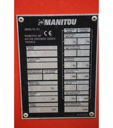 Manitou 150 AETJ Compact Electric Articulated Boom Lift 15m 2012 150 AETJ Compact 2012 2 image 11