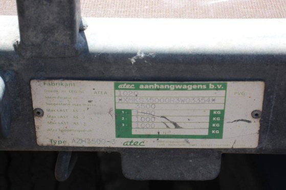 Flatbed Trailer Atec AZH 3500 3 3500kg 1999 Atec AZH 3500 3 1999 2 Flatbed open trailers image 11