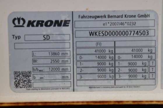 Krone SD 2017 curtain-sided semi-trailer SD 2017 2 image 11