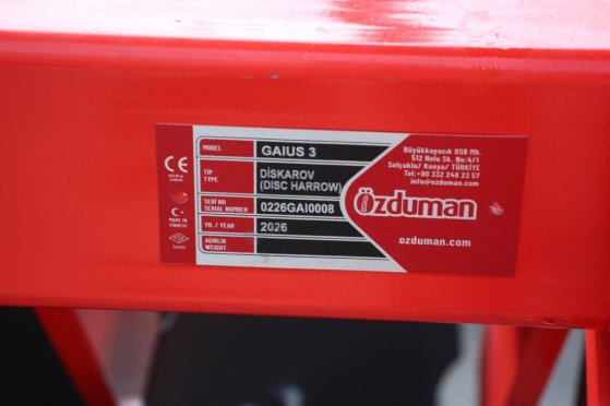 Disc harrow Özduman GAIUS 3 2026 New Özduman GAIUS 3 2026 1 image 12