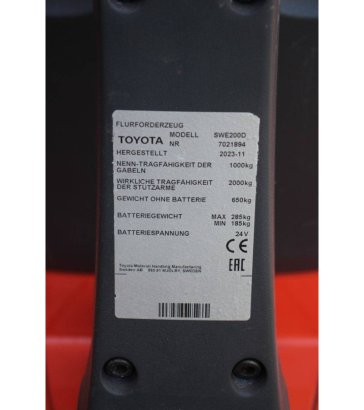 Toyota SWE200D Electric Stacker 2000kg 2.1m 2023 SWE200D 2023 2 image 12