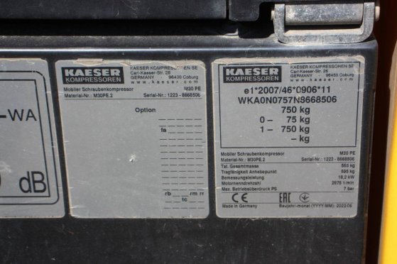 Mobile Compressor Kaeser M30 Diesel 18.2kW 2022 M30 2022 2 Compressors image 12