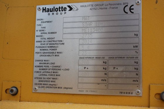 Haulotte Star 10 Electric Mast Lift 200kg 10m 2014 Haulotte Star 10 2014 2 image 12
