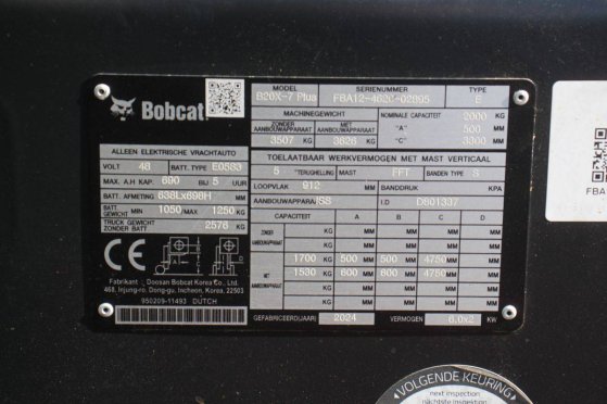 Bobcat B20X-7 Plus Electric Forklift 2000kg 4.75m 2024 B20X-7 Plus 2024 2 Forklift image 42