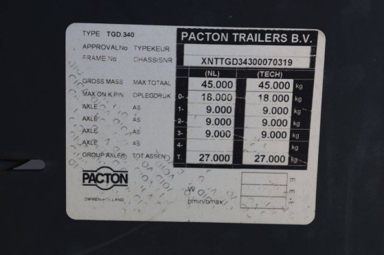 Flatbed Semi-trailer Pacton TGD.340 2010 Pacton TGD.340 2010 2 image 12