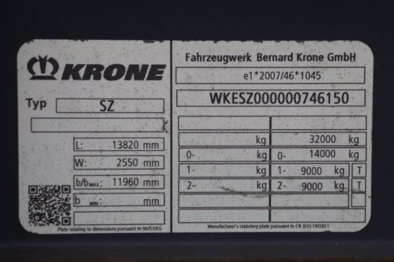 Krone SZ 2016 Flatbed Semi-trailer SZ 2016 2 image 12