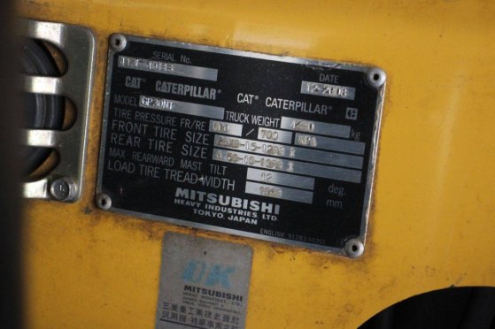 Forklift Caterpillar GP30NT LPG 3000kg 4.7m 2008 GP30NT 2008 2 Forklift image 13
