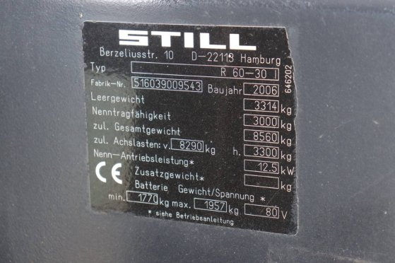 Heftruck Still R60-30 Elektrisch 3000kg 2006 R 60-30 2006 2 image 13