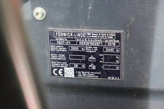 Forklift Fenwick-Linde H20T-01 LPG 2000kg 4.5m 2016 Fenwick-Linde H20T-01 2016 2 Forklift image 13