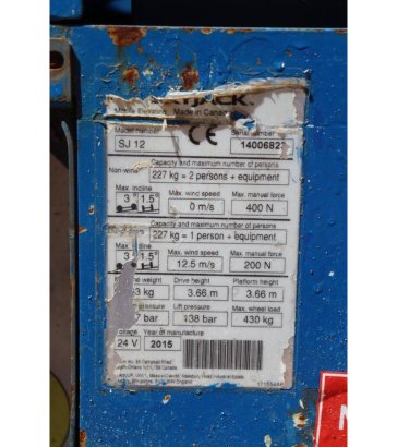 Masthoogwerker Skyjack SJ 12 Elektrisch 5.66m 2015 Skyjack SJ 12 2015 2 image 13