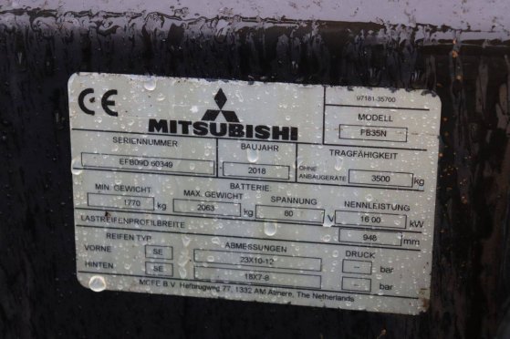 Heftruck Mitsubishi FB35N Elektrisch 3500kg 2018 FB35N 2018 2 Forklift image 13
