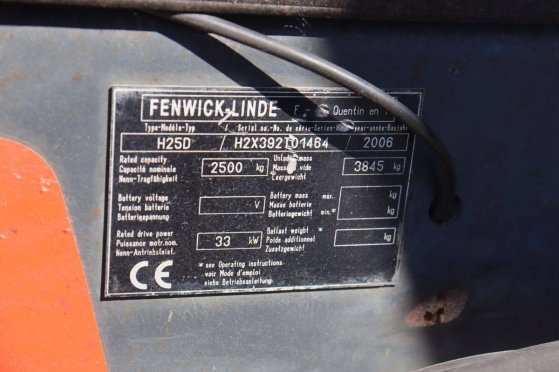 Linde H25D Diesel Forklift 2500kg 2006 H25D 2006 2 Forklift image 13