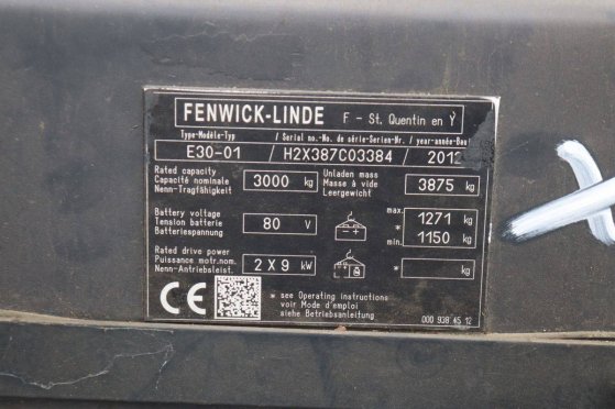 Forklift Fenwick-Linde E30-01 Electric 3000kg 2012 Fenwick-Linde E30-01 2012 2 Forklift image 13