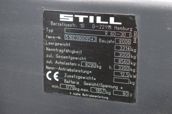 Forklift Still R60-30 Electric 3000kg 2006 10045 2006 2 Forklift image 13