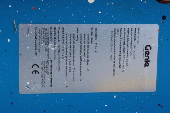 Genie GS-4047 Electric Scissor Lift 350kg 13.75m 2016 GS-4047 2016 2 Scissor Lifts image 73