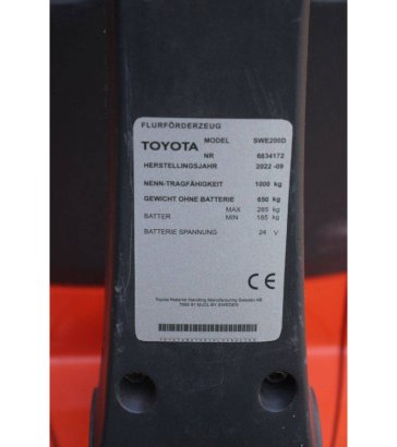 Toyota SWE200D Electric Stacker 1000kg 2.1m 2022 SWE200D 2022 2 image 13