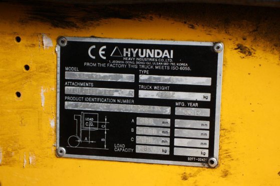 Forklift Hyundai 33L-7A LPG 2840kg 5.0m 2012 33L-7A 2012 2 Forklift image 13