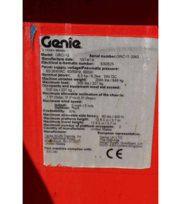 Masthoogwerker Genie GRC-12 Elektrisch 5.66m 2014 GRC-12 2014 2 image 13