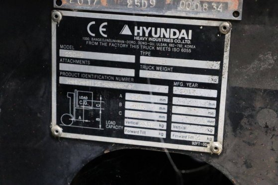 Forklift Hyundai 25D-9 Diesel 2330kg 5.0m 2017 25D-9 2017 2 Forklift image 13
