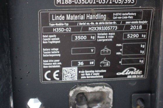 Heftruck Linde H35D-02 Diesel 3500kg 4.9m 2018 H35D-02 2018 2 image 14