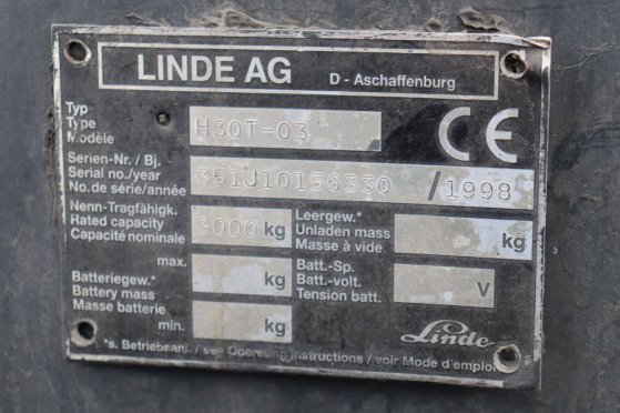 Heftruck Linde H30T-03 LPG 3000kg 1998 H30T-03 1998 2 image 14
