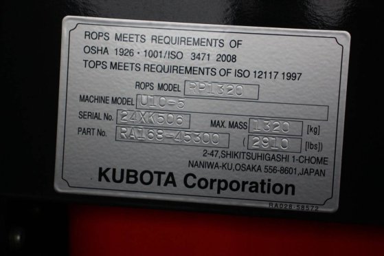 Kubota U10-5 Mini Excavator Diesel 7.6kW 2025 New U10-5 2025 1 image 14