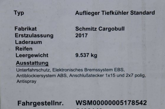Reefer Semitrailer Schmitz Cargobull Auflieger Tiefkühler Multitemp 2017 Schmitz Cargobull Auflieger Tiefkühler Multitemp ...