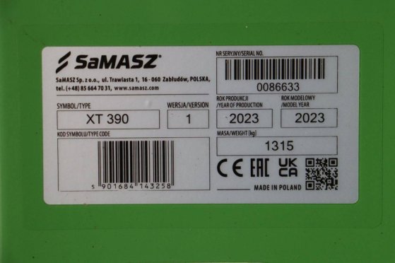 Disc Mower SaMASZ XT390 2023 New Samasz XT 390 2023 1 image 14