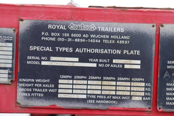 Semi-Low Loader Nooteboom MCO-48-03-V 1991 Nooteboom MCO-48-03-V 1991 2 Lowloader semi-trailers image 14