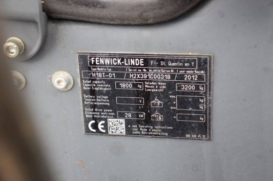 Forklift Fenwick-Linde H18T-01 LPG 1800kg 4.0m 2012 Fenwick-Linde H18T-01 2012 2 Forklift image 14