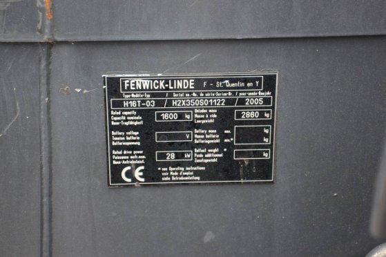 Forklift Fenwick-Linde H16T-03 LPG 1600kg 4.4m 2005 Fenwick-Linde H16T-03 2005 2 Forklift image 14