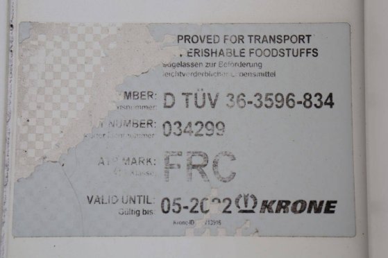 Reefer Semi-trailer Krone SD 39000kg 2016 9357 2016 2 image 13