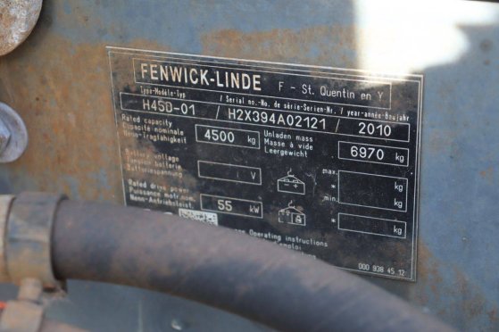 Forklift Fenwick-Linde H45D-01 Diesel 4500kg 2010 Fenwick-Linde H45D-01 2010 2 Forklift image 14