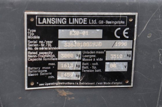 Linde E30-01 Electric Forklift 3000kg 7m 1998 E30-01 1998 2 Forklift image 14