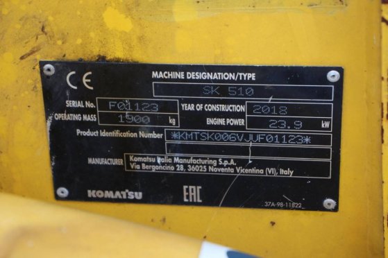 Schranklader Komatsu SK 510 Diesel 23.9kW 2018 SK 510 2018 2 Wheel Loaders image 14