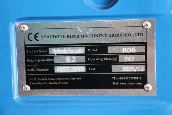 Rippa R06 Diesel Mini Excavator 8.2kW 2025 New RIPPA R06 2025 1 image 14