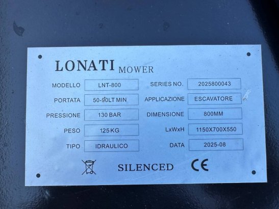 Flail Mower Lonati LNT-800 2025 New Fits Excavator Lonati LNT-800 2025 1 image 14