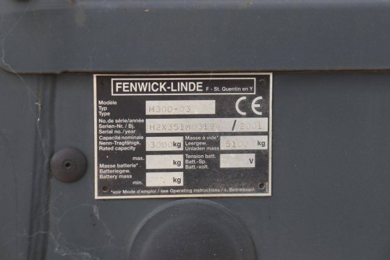 Forklift Fenwick-Linde H30D-03 Diesel 3000kg 4.8m 2001 Fenwick-Linde H30D-03 2001 2 Forklift image 14