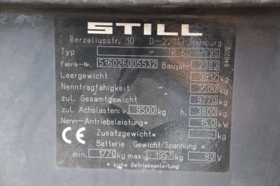 Forklift Still R60-35 Electric 3500kg 2003 R60-35 2003 2 Forklift image 14