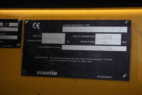 Wheel excavator Komatsu PW148-10 Diesel 90kW 2018 915 2018 2 Wheeled Excavators image 14