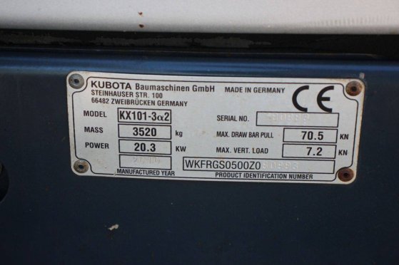 Rupsgraafmachine Kubota KX101-3α2 Diesel 20.3kW 2010 KX101-3α2 2010 2 Crawler Excavators image 29