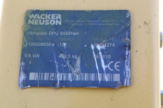 Vibratory Plate Wacker Neuson DPU 6555 Diesel 2015 Neuson DPU 6555 2015 2 image 44